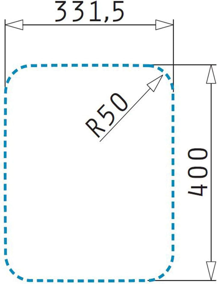 Pyramis Relia 1B Unterbaubecken, 1 Stück, edelstahl, 33 x 40 cm, 100012129, 33 x 40 cm