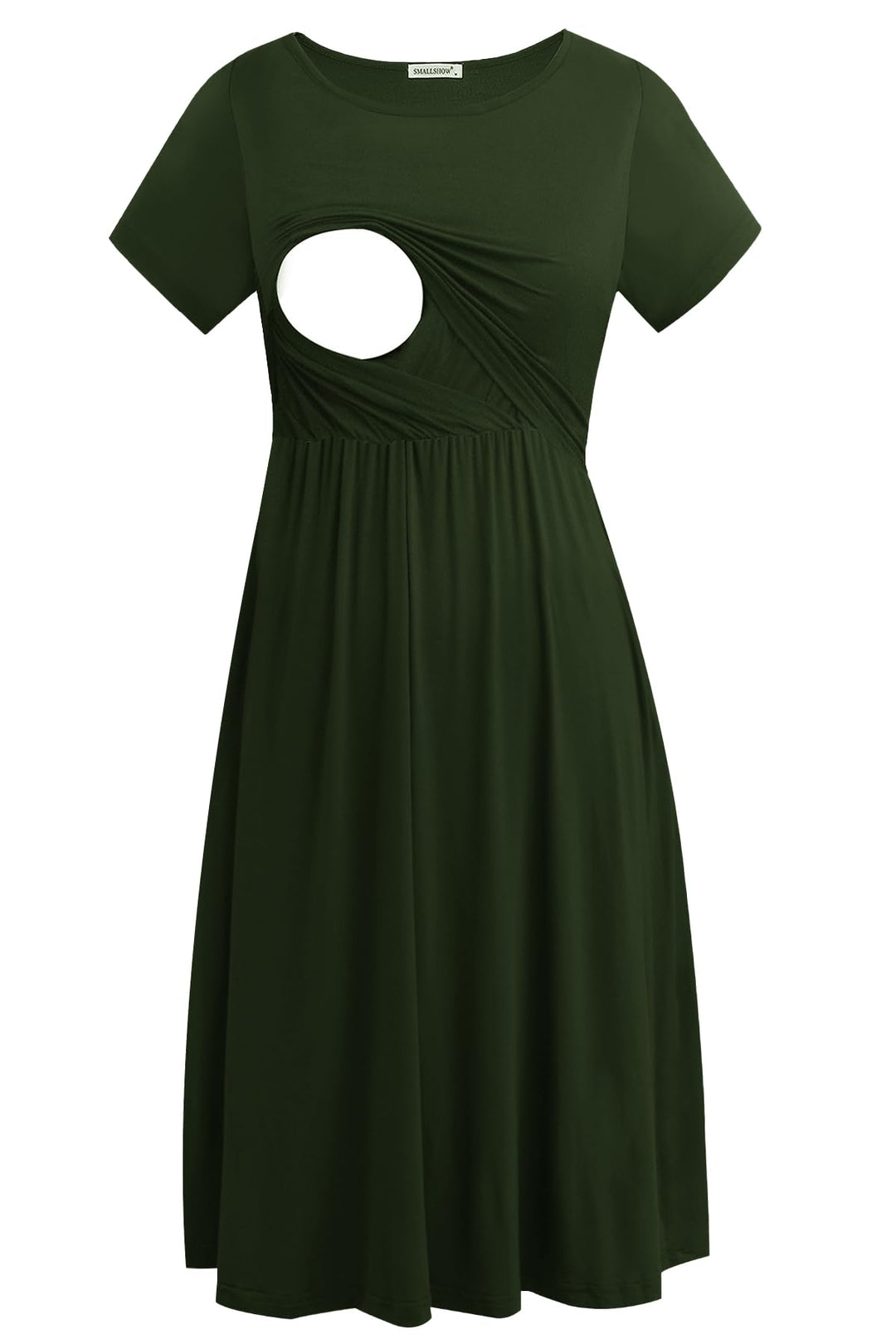 Smallshow Damen Lässiges Kurzarm Stillkleid Umstandskleid für Stillen, Armeegr&amp;