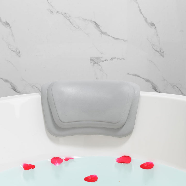 Lonkenn Badewannenkissen, Ergonomisches Badekissen, Stylisch PU-Badekissen mit Saugnäpfen, wasserdic