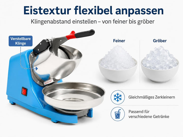 220V/380W Elektrische Eiszerkleinerer Edelstahl Ice Crusher Crusheisbereiter Eiswürfel Startseite