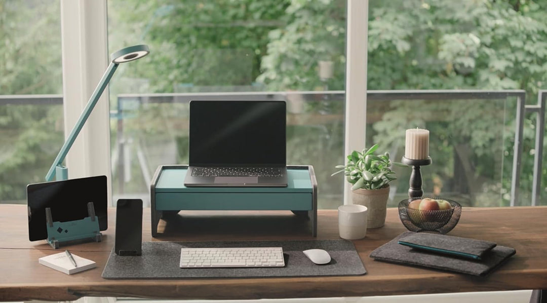 Durable Monitor Ständer Effect für Monitore und Laptops, höhenverstellbar, aus 60% recyceltem PET-Fi