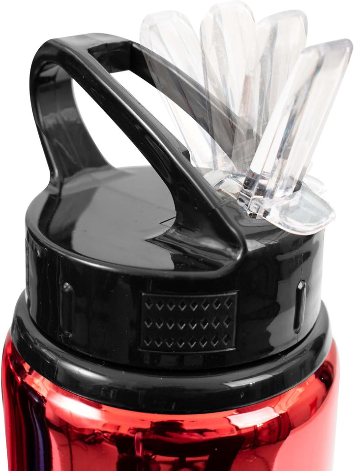 Hy-Pro Offiziell lizenzierte F.C 750 ml Aluminium-UV-Flasche | Integrierter Faltbarer Strohhalm, Neo