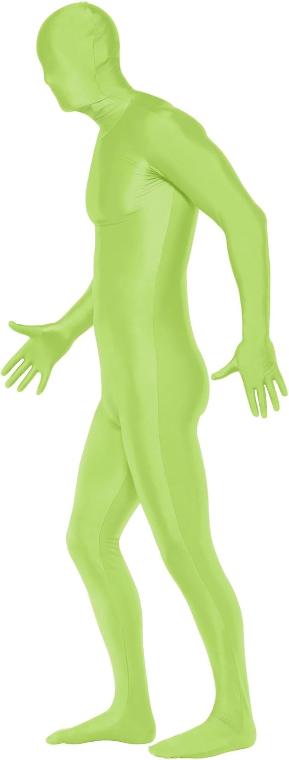 Smiffys, Herren Second Skin Kostüm in Grün, Ganzkörperanzug mit Bauchtasche, Grösse: L, 21740, M