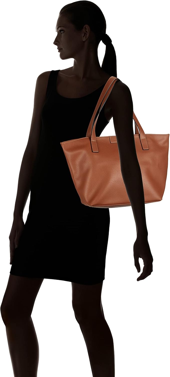 TOM TAILOR bags Miri Zip Damen Shopper Umhängetasche Reissverschluss Cognac, Cognac