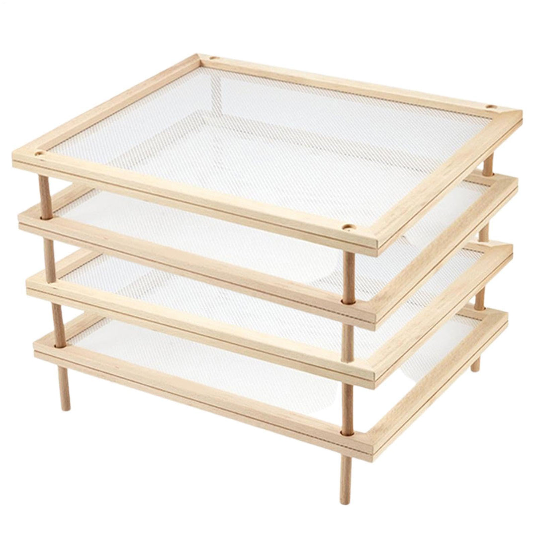 4 Schichten 24,5x39cm Pasta Trockengestell, Stapelbarer Nudel Trockengestell, Nudel Aus Holz, Flache