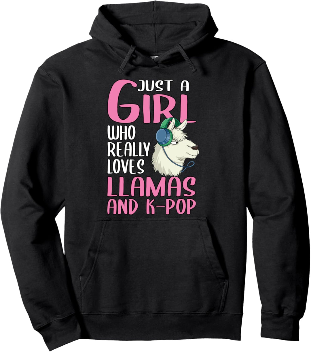 Damen Just A Girl Lama und K-Pop Geschenk Lama und K-Pop Pullover Hoodie