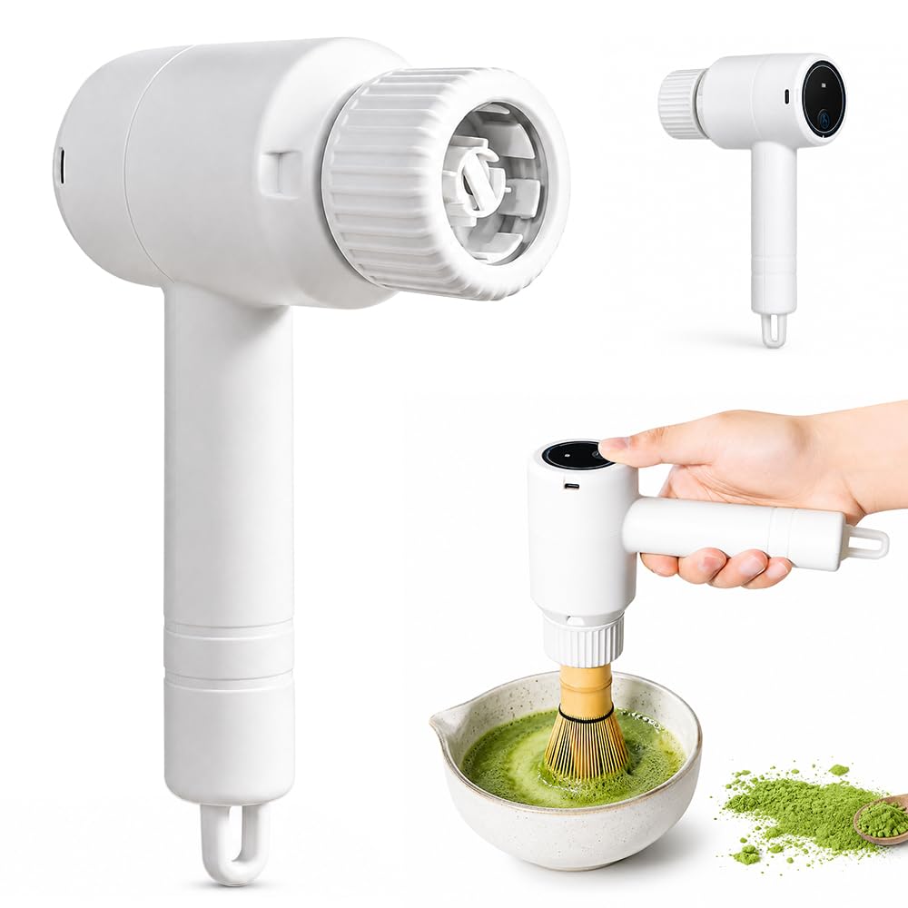Matcha Schneebesen Elektrisch, Matcha Besen Elektrisch mit 3 Geschwindigkeiten Tragbarer Elektrische