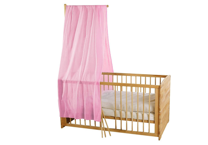 Bio Baby Betthimmel 100% Bio-Baumwolle (kbA) GOTS zertifiziert, Altrosa, 115 x 300 cm 115 x 300 cm A