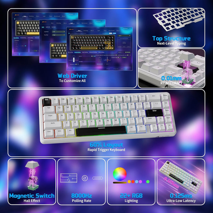 MAMBASNAKE x ATTACK SHARK Wired Gaming Tastatur und Maus Combo, X65HE Gaming Keyboard and Mouse Set