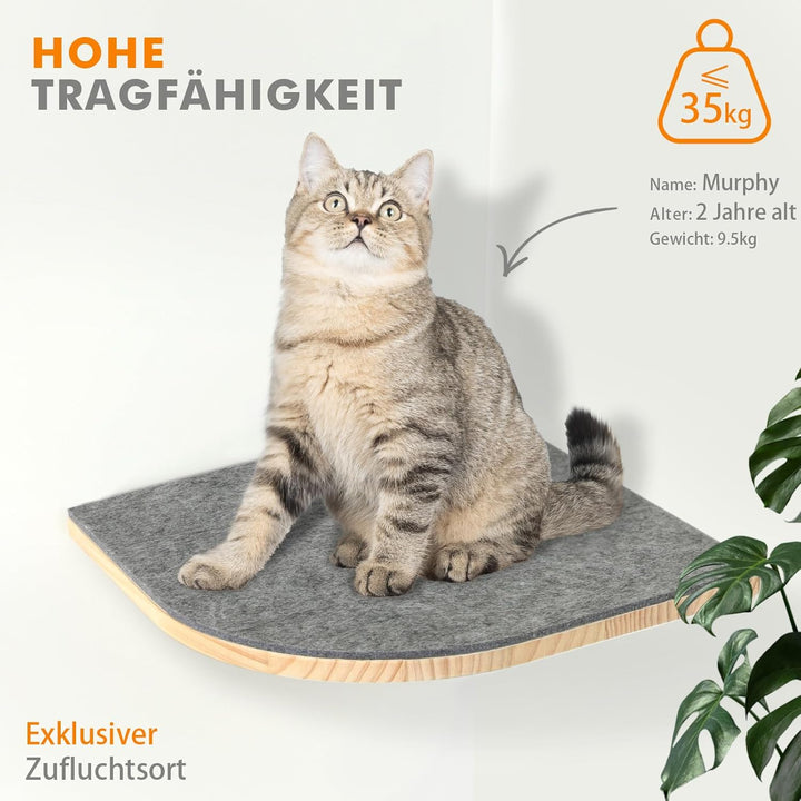 Kletterwand Katzen Katzentreppe Wand 4er-Set Katzen Kletterwand Set Stabiler Katzenwand Naturholz Ka