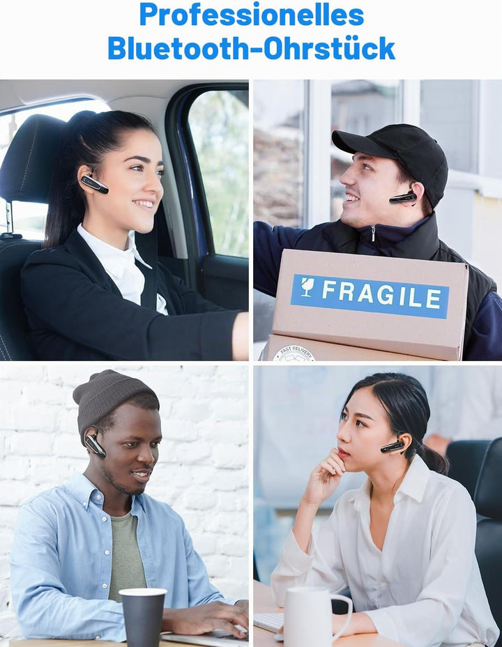 New Bee Bluetooth Headset Wireless Freisprech Telefon mit Dual Mic V5.0 Freisprech-Bluetooth-Ohrhöre