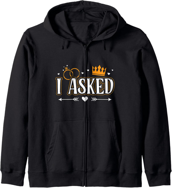 I Asked I Said Yes Engagement Reveal Announcement Matching Kapuzenjacke