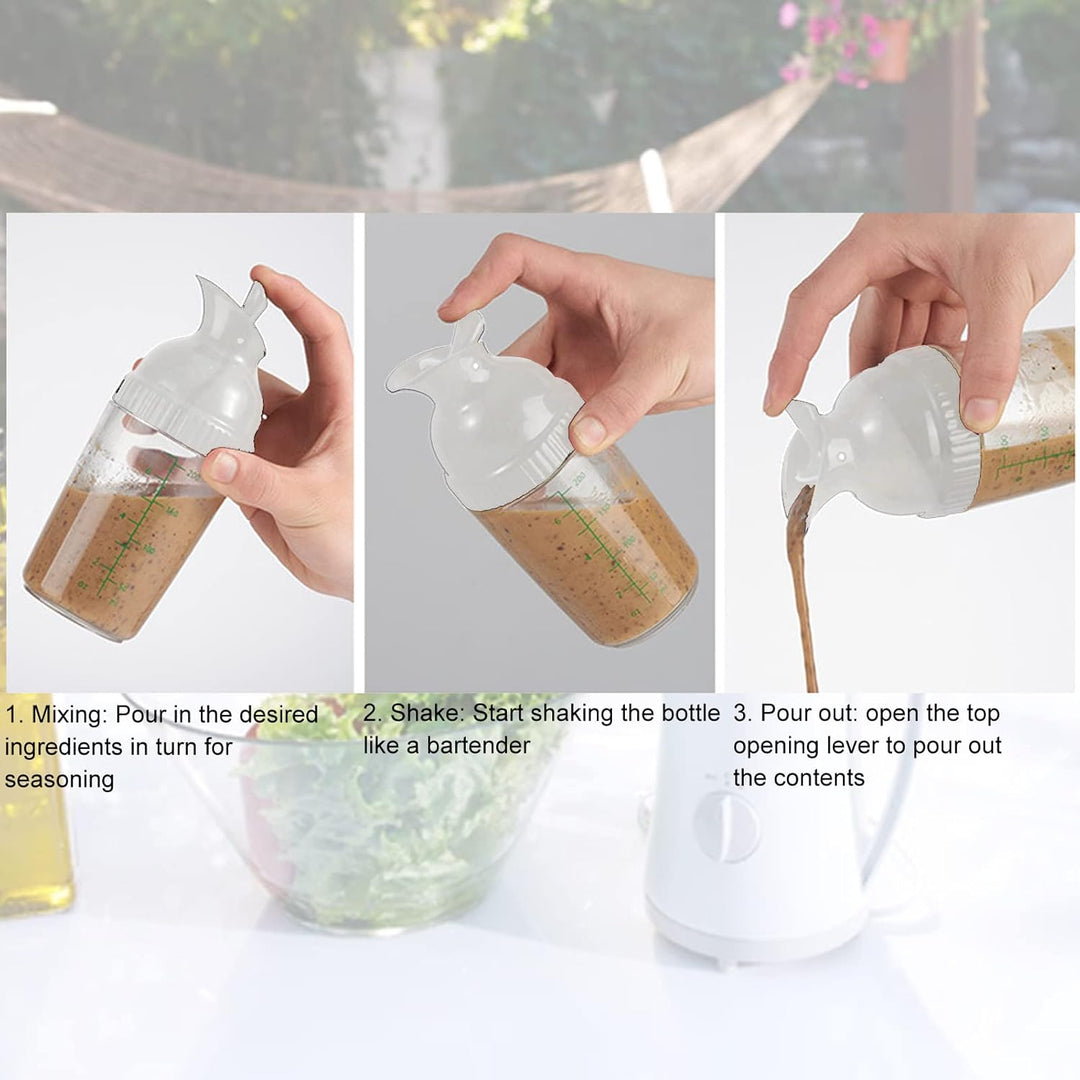 Salatdressing Shaker Behälter Ausgiesser Auslaufsicher Spülmaschinenfest BPA Frei Reise Hausgemachte