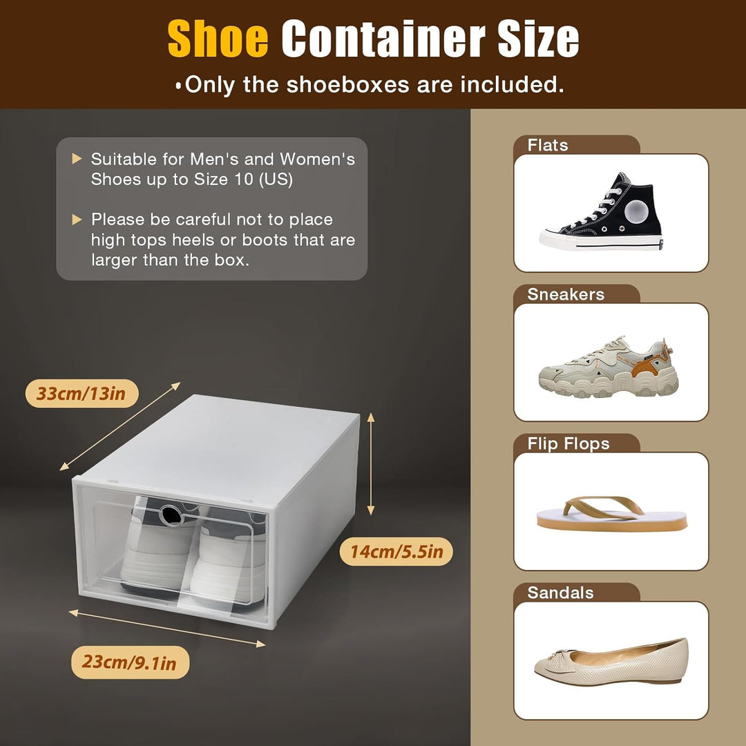 Schuhbox 24 Stück stapelbar transparent Aufbewahrung für Schuhe &amp; Spielzeug
