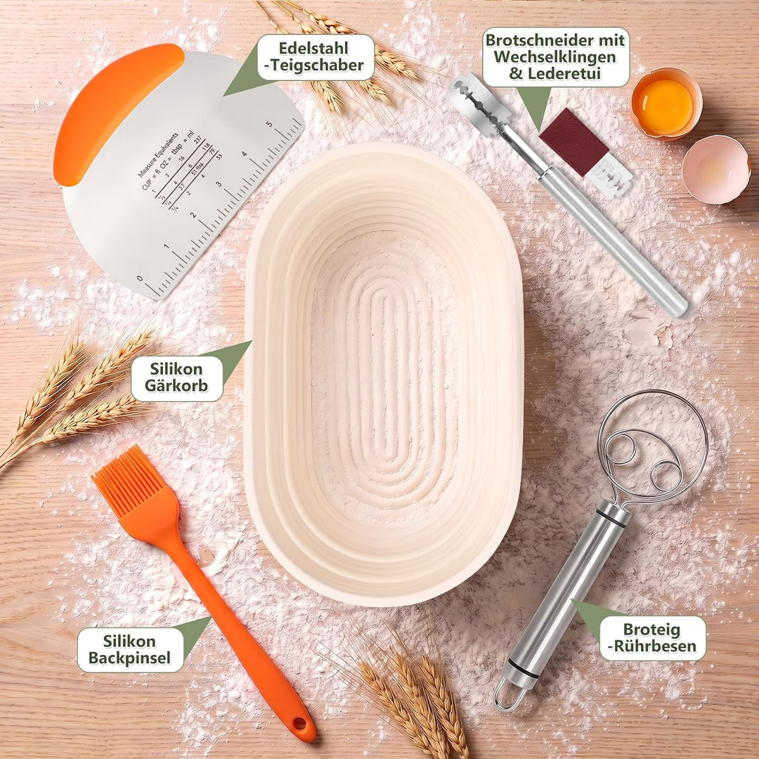 Gusseisen Topf Brot Backen 35cm, Robuste Brotbackform mit Deckel, Gusseisentopf Brotform, Idealer Br