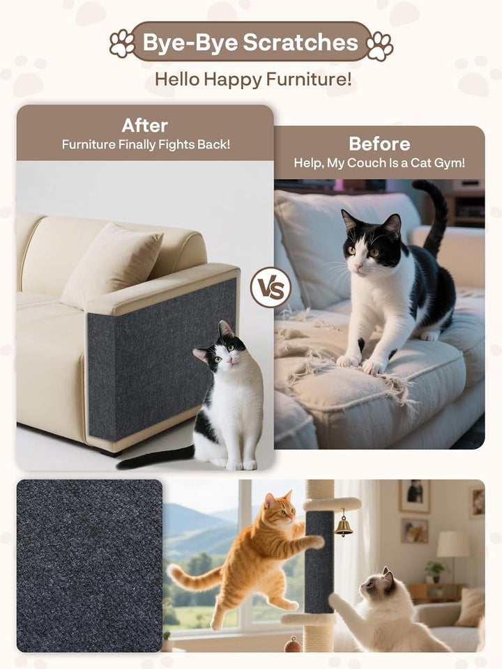 TOOSOFt Kratzmatte für Katzen, Sofa, selbstklebend, 200 x 40 cm, 2 Stück