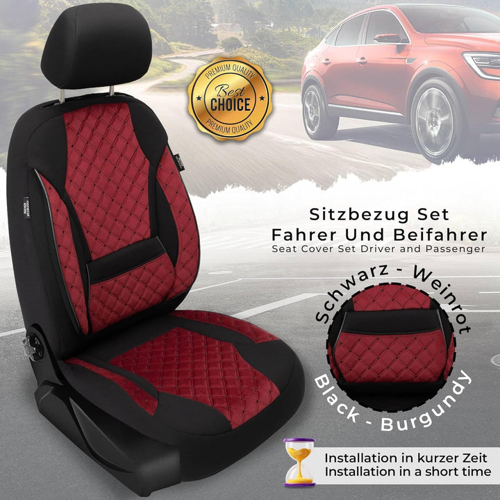BREMER SITZBEZÜGE Mass Sitzbezüge Schonbezüge für Mercedes GLK X204 TK602 TK602 - Weinrot / Schwarz