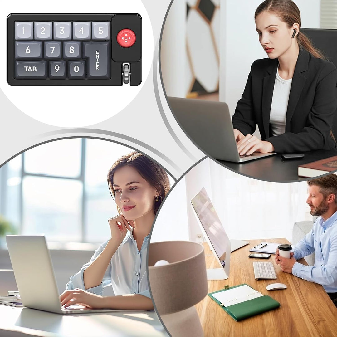 Programmierer Tastatur Ergonomischer Einhand-Ziffernblock, Als Separater Schwarz, Schwarz