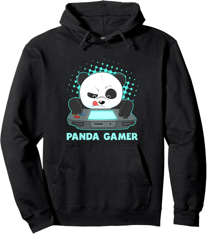 Niedlicher Gaming Panda Gamer Video Computer Videogame PC Pullover Hoodie