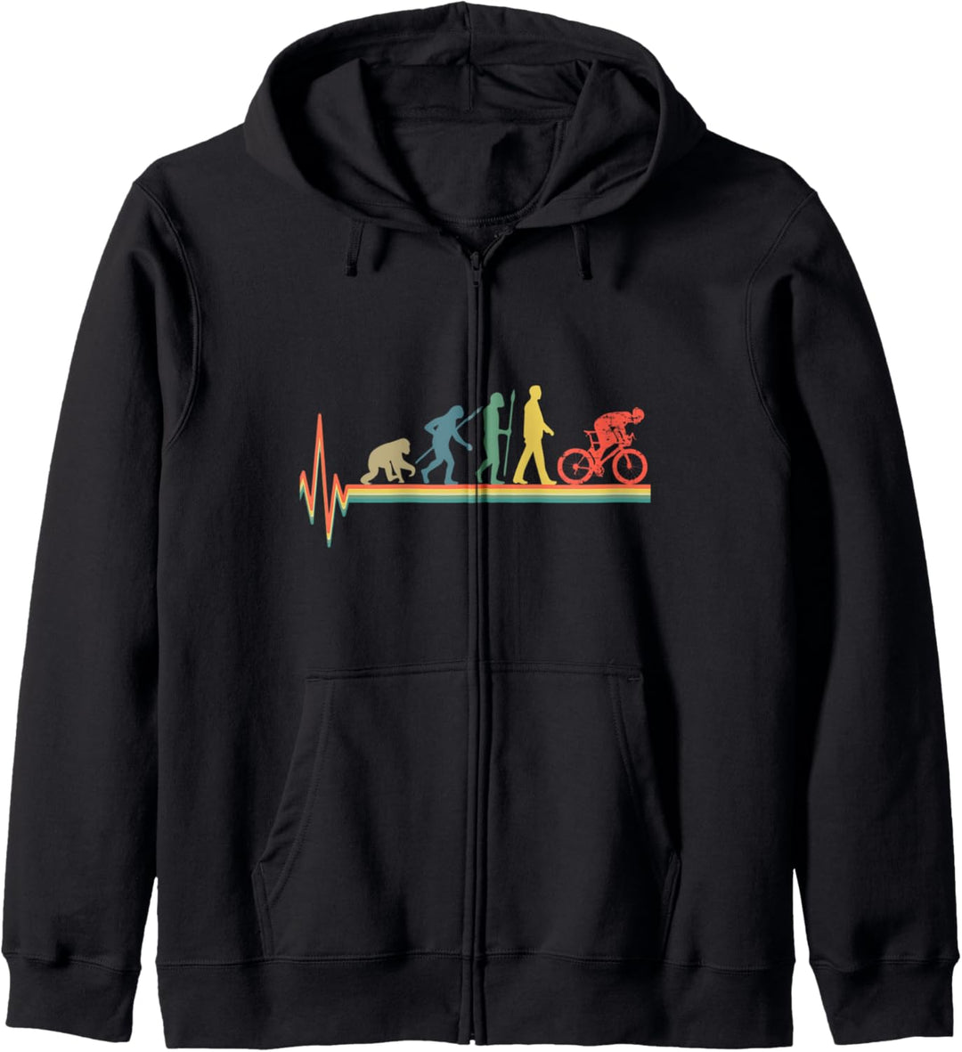 Fahrrad Herzschlag Evolution Rennrad vintage Retro Kapuzenjacke