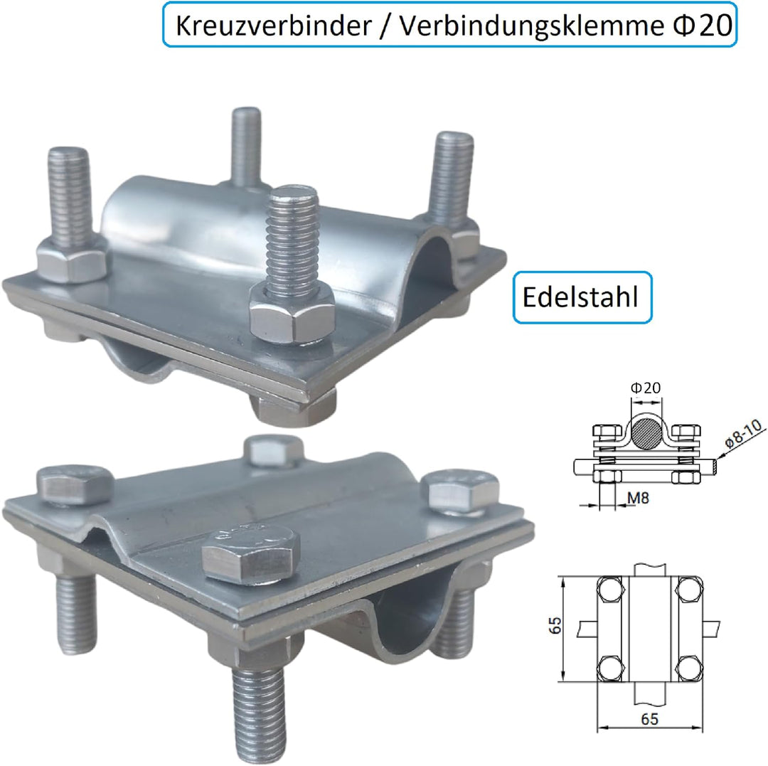 Tiefenerder Ø20mm V4A Edelstahl Erder 3m SET + Klemme - von PAG Turbo GmbH®, 3