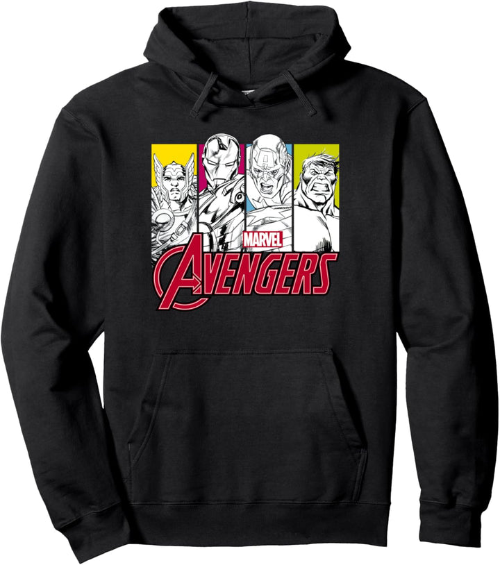 Marvel The Avengers Quad Comic Panels Pullover Hoodie