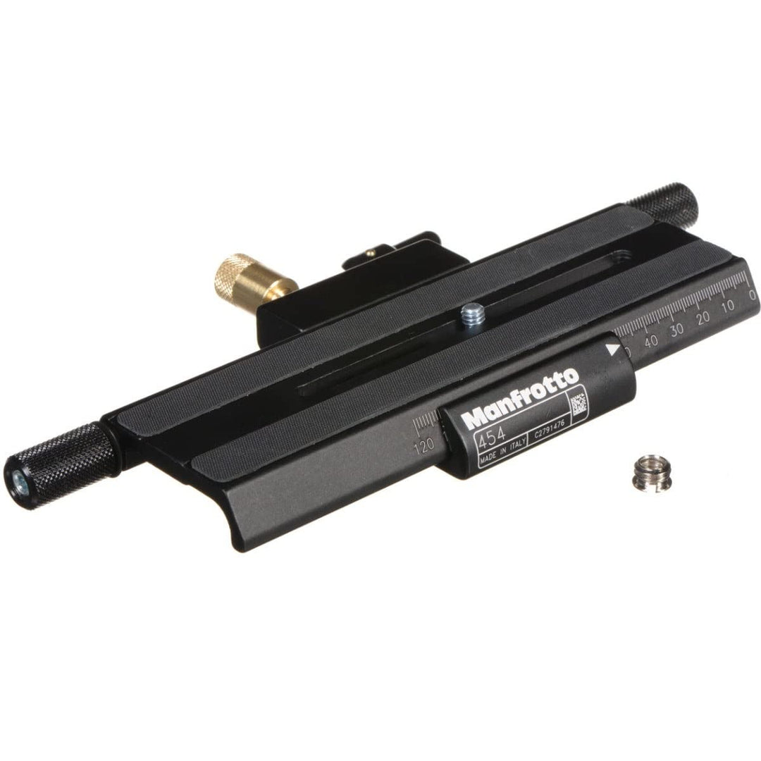 Manfrotto 454 Einstellschlitten (extrudiertes Aluminium, mit Rendelschraube) Single, Single