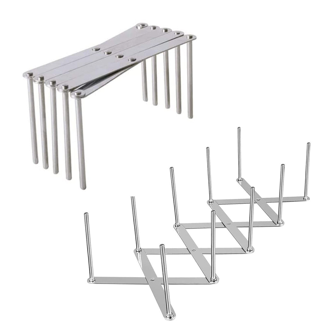 Hjumarayan 2 Stück Verstellbarer Edelstahl Topfdeckelhalter, Spareribs-Halter, Grill Rippchenhalter,