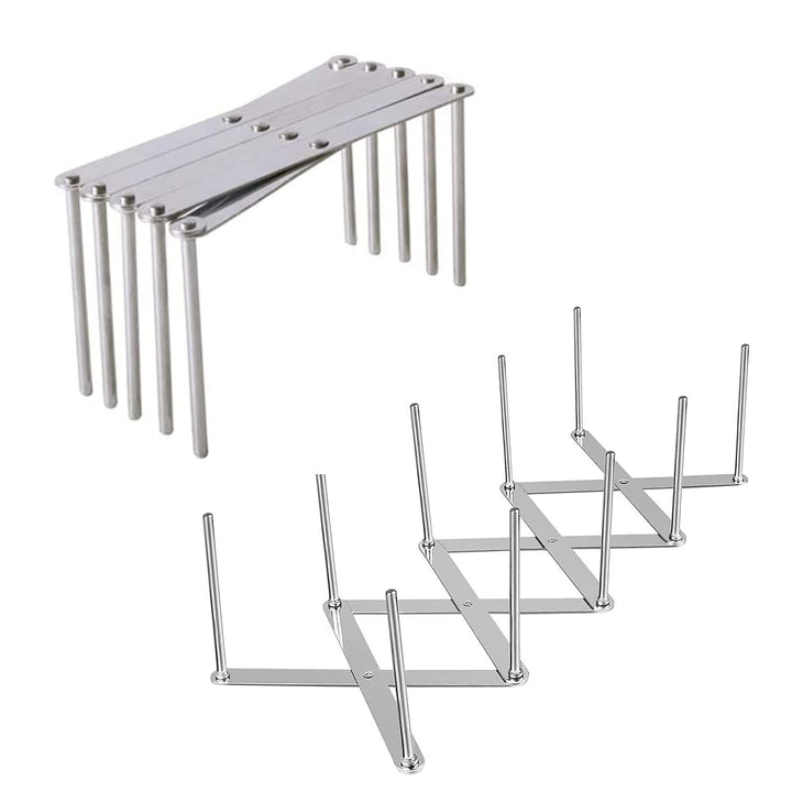 Hjumarayan 2 Stück Verstellbarer Edelstahl Topfdeckelhalter, Spareribs-Halter, Grill Rippchenhalter,