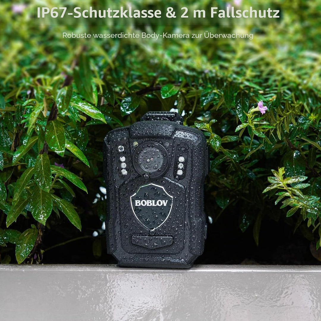 BOBLOV M5 2K Körperkamera mit Audio, 1440P 128GB GPS Police Body Cam für Strafverfolgungsbehörden, 4