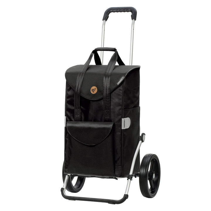 Andersen Einkaufstrolley Royal mit 3-Speichenrad und Einkaufstasche Senta schwarz 49 Liter