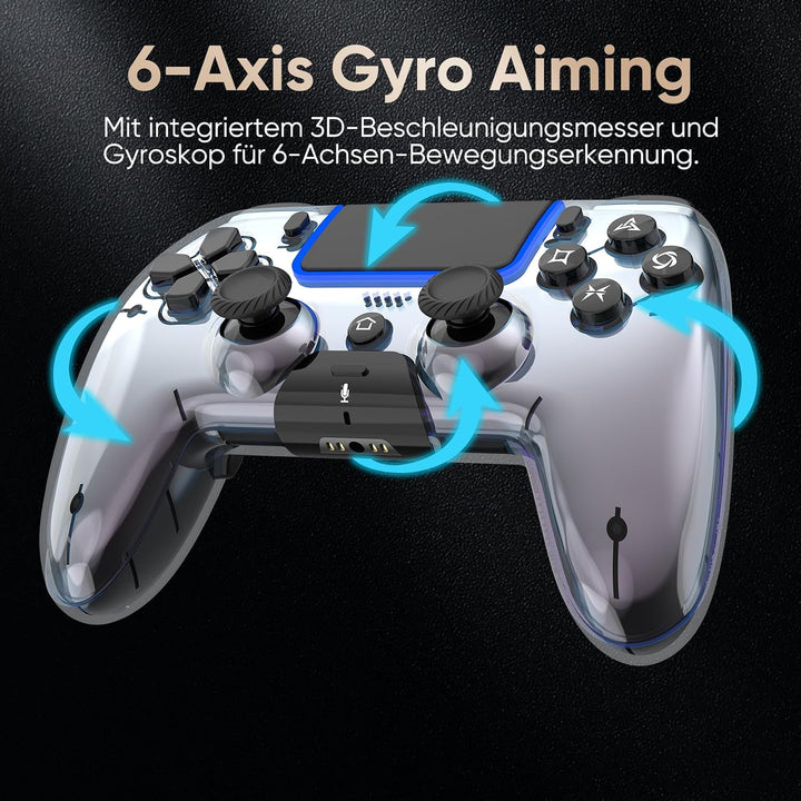 BETMI Wireless Controller für PS5, Pro/Slim/MAC/Steam Deck/PC, Hall-Effekt-Joystick, Doppelvibration