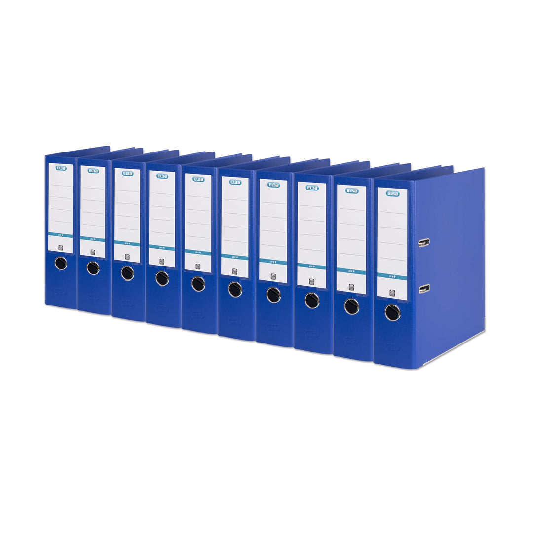Elba Premium Akten-Ordner A4, smart Pro plus, 8 cm breit, Kunststoff Ordner, blau, 10 Stück, blau