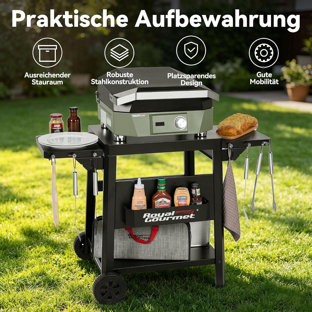 Royal Gourmet Grilltisch, Multi-Grillwagen Beistelltisch für Outdoor