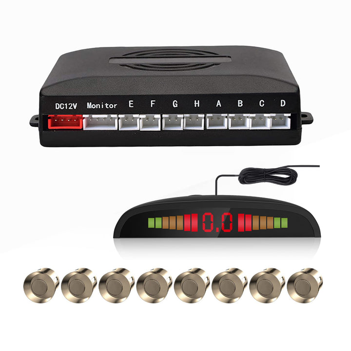 CoCar Auto Rückfahrwarner Einparkhilfe 8 Sensoren Einparkassistent Einparksystem PDC + LED Anzeigen