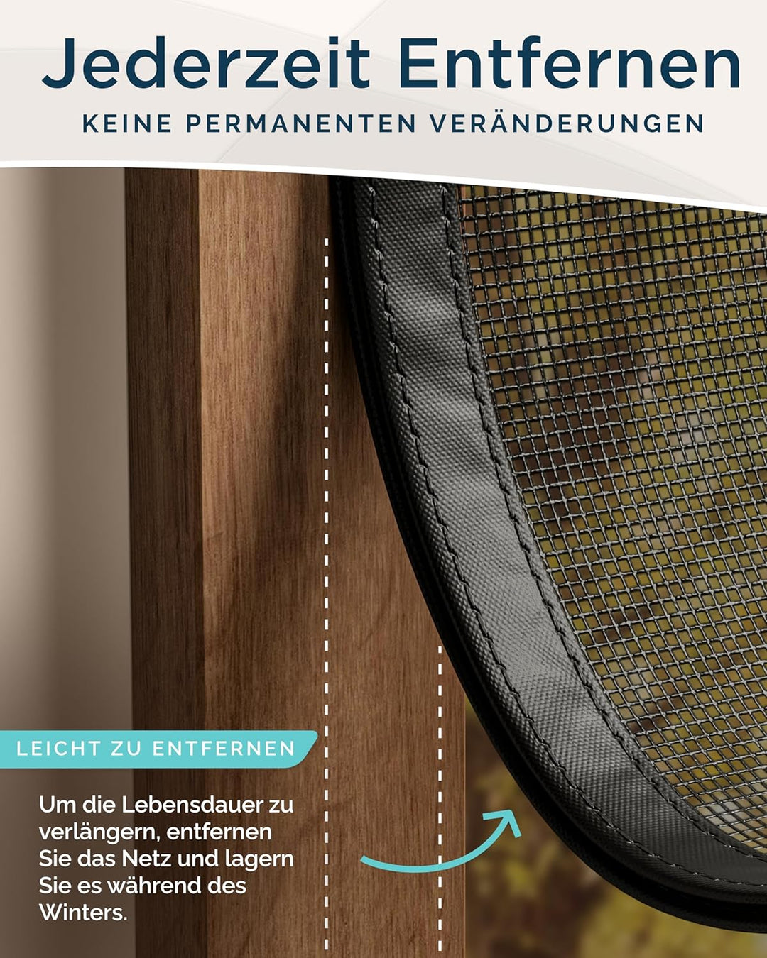 ARCOL Fliegengitter Balkontür 75x210 cm cm aus Fiberglas – Schluss mit Mücken in 3 Min., Ultrafeines
