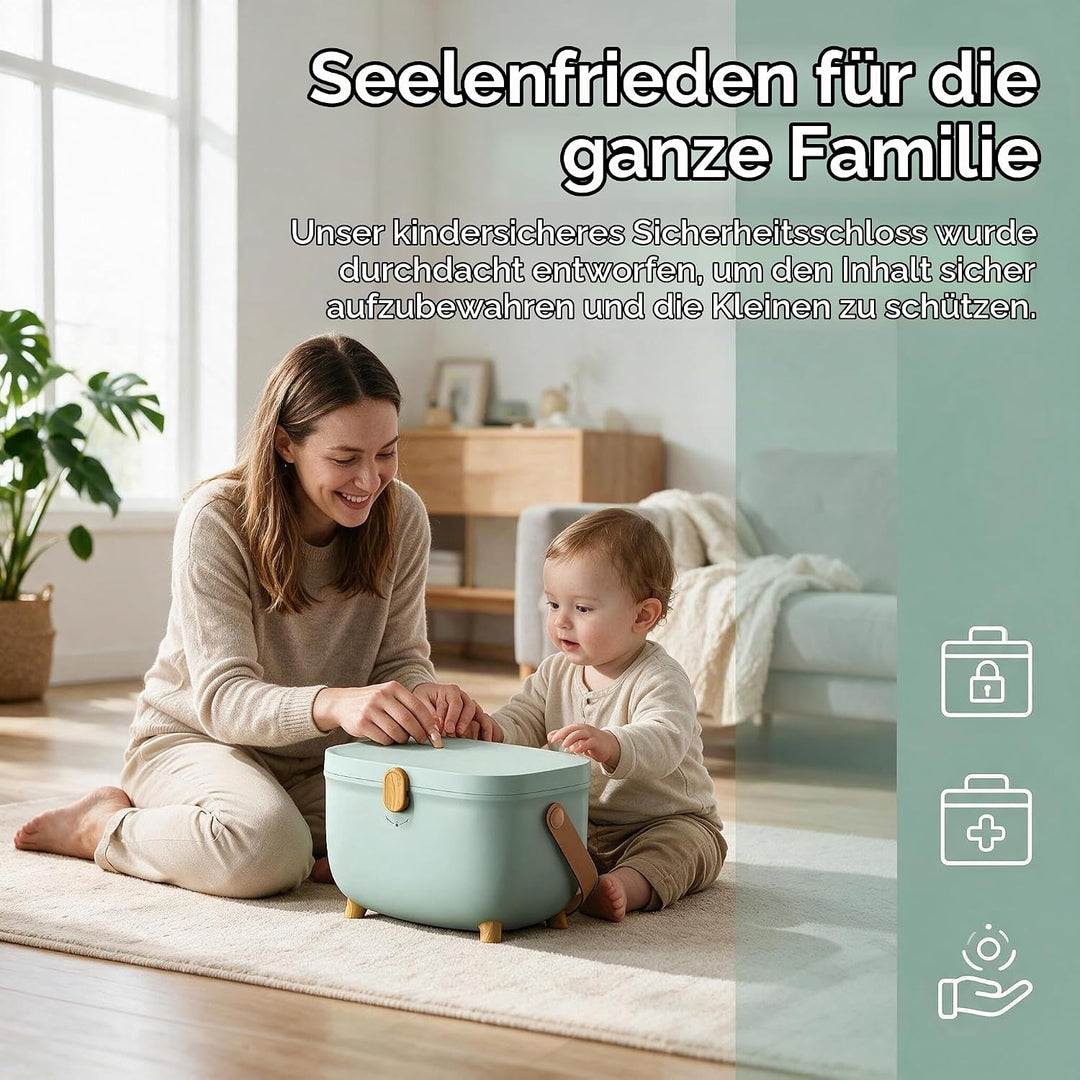 Medikamenten Aufbewahrung, Oval Doppelschichtig Hausapotheke Kiste Plastik, Tragbare Medikamentenkof