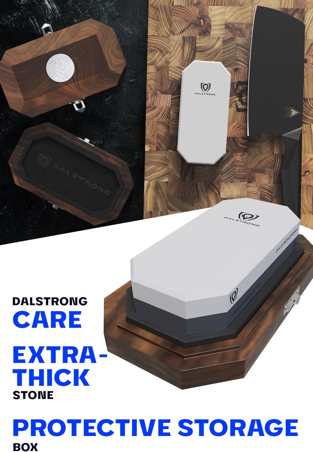 DALSTRONG - Premium Portable Whetstone Set w/Oak Box - 