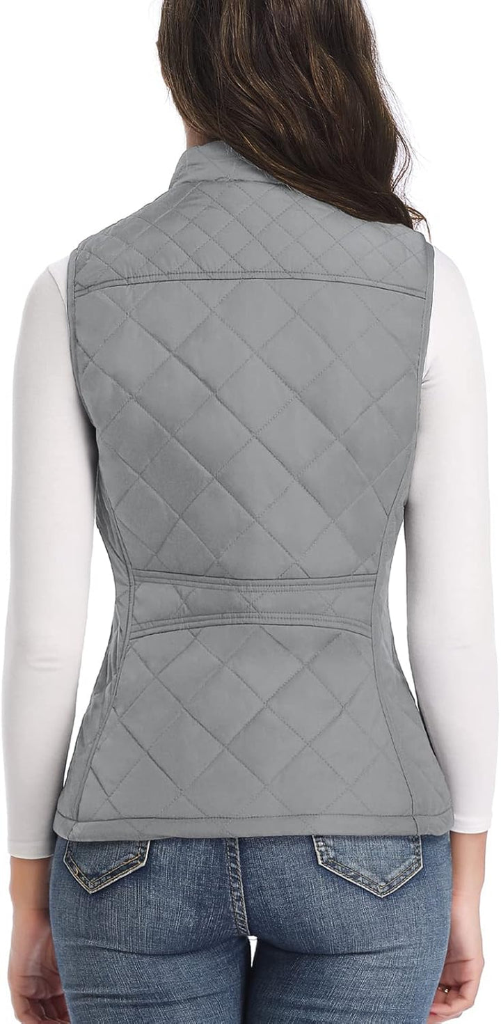 LONGKING Damen Regular Fashion Vests L Grau, L Grau