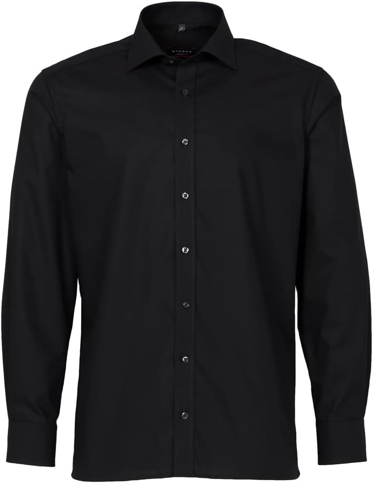 ETERNA Male Original Shirt unifarben MODERN FIT 43 Schwarz, 43 Schwarz