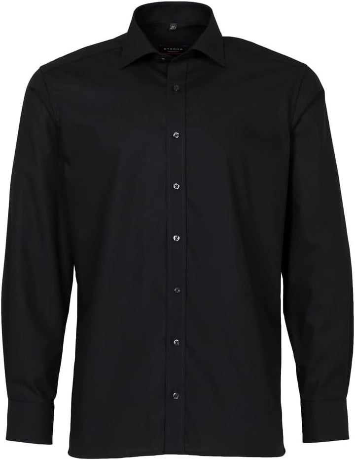 ETERNA Male Original Shirt unifarben MODERN FIT 43 Schwarz, 43 Schwarz