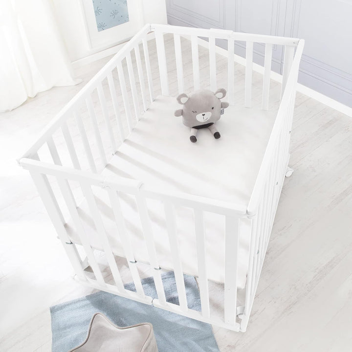 roba Laufgitter klappbar 75 x 100 cm - Platzsparender und faltbarer Baby Laufstall - Mobiles Krabbel