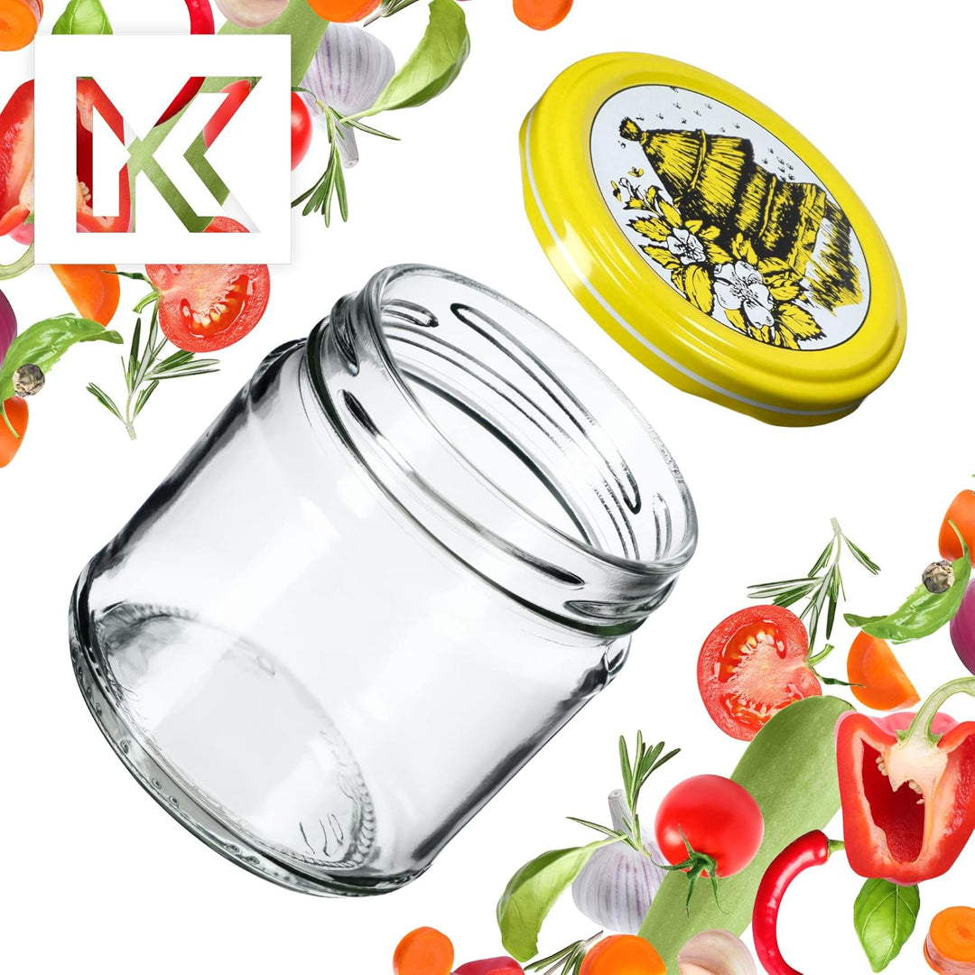 KADAX 100er Set Einmachgläser 200ml TO66, Marmeladengläser Vorratsgläser Mason Jar mit Schraubdeckel