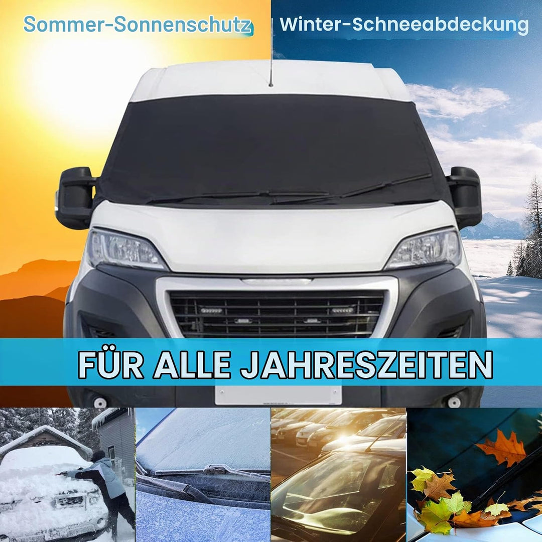 PACEWALKER Frontscheibe Wrap Cover für FIAT DUCATO 2006-2014, Luxury Windschutzscheibe Vorhang Cover