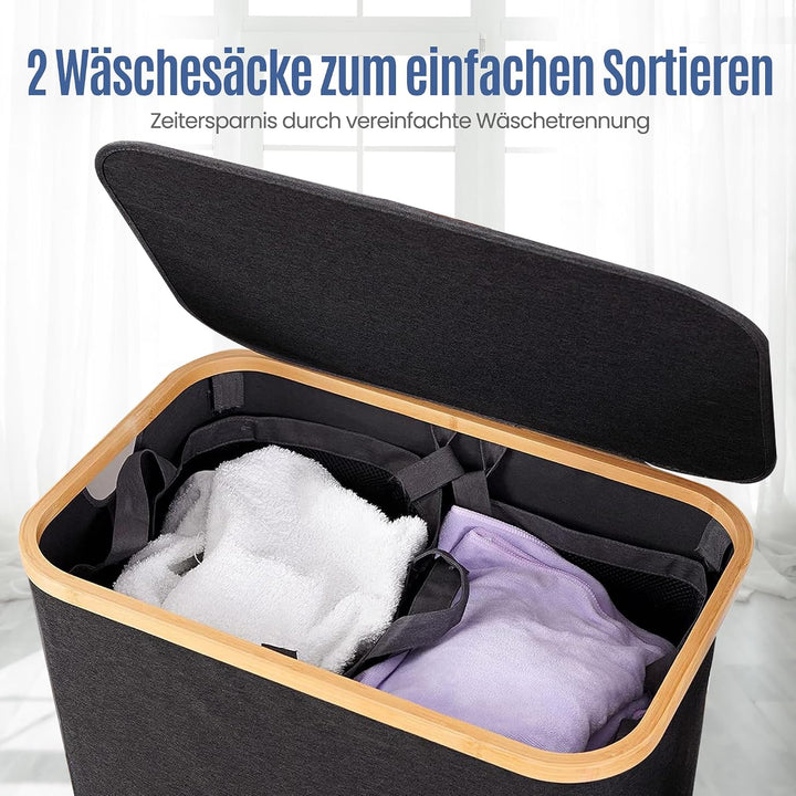 Wäschekorb mit Deckel 160L,Extra Grosse Wäschekorb mit Deckel, faltbare Wäschekörbe für Waschküche,