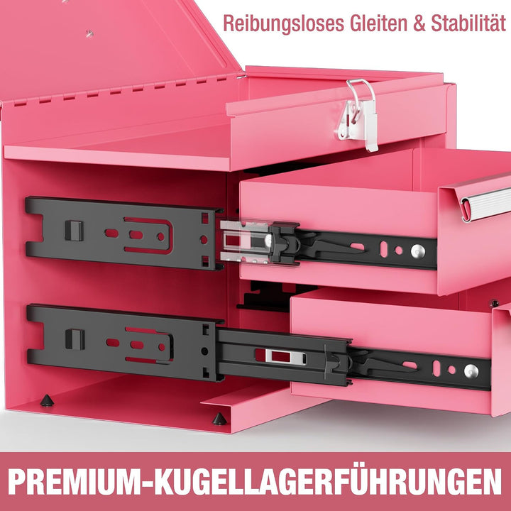 WORKPRO Metall Schubladenbox 2 Schubladen, Rosa, Tisch Organizer, Rosa