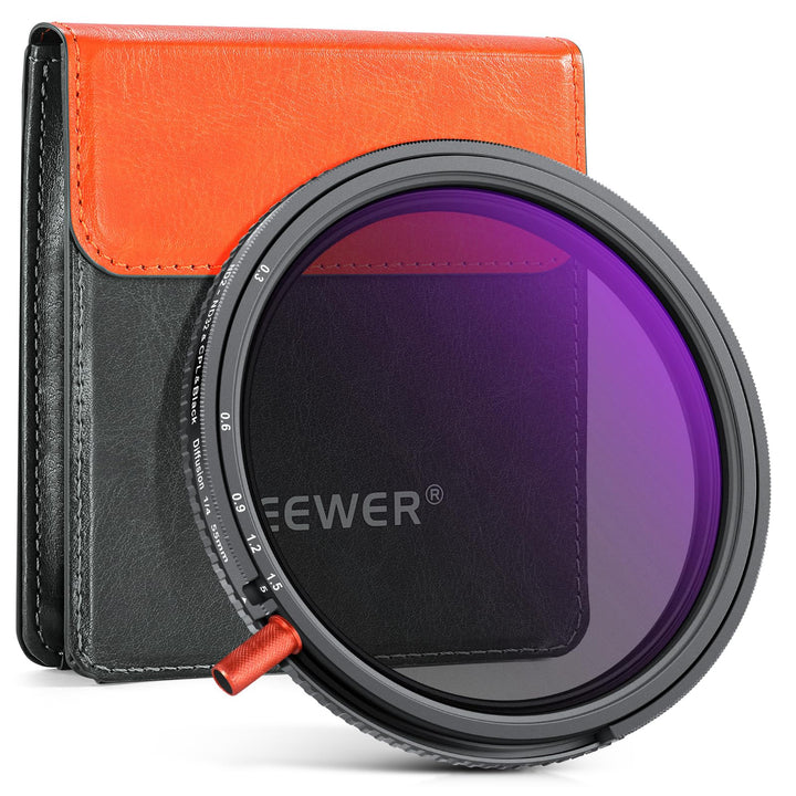 NEEWER 55mm 3 in 1 Variabler ND + CPL + Black Diffusion 1/4 Objektiv Filter, 55mm