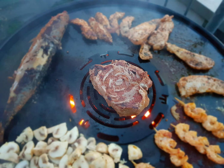 6mm Feuerplatte | Plancha | Grillplatte für 57 cm Kugelgrill + Grillrost