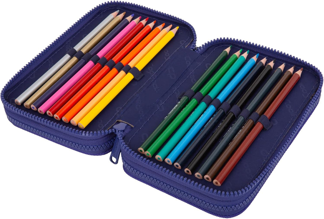 Goldkids - Federmäppchen 3 Fächer - Mäppchen für Mädchen und Jungen - Federmappe 3-Fach Federtasche