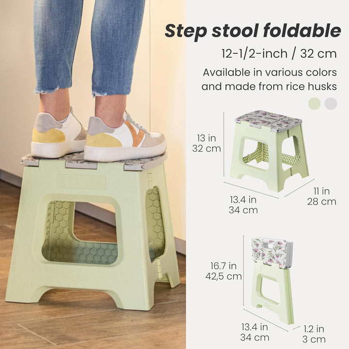 Vigar Kompakte Tritthocker Klappbar für Erwachsene, 32 cm, Klapphocker Faltbar 150 kg rutschfest, Le